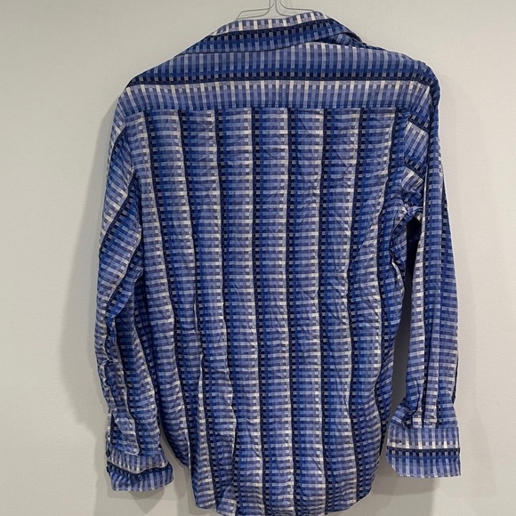 Robert Graham Blue and White Striped Men's Shirt - Picture 3 of 3